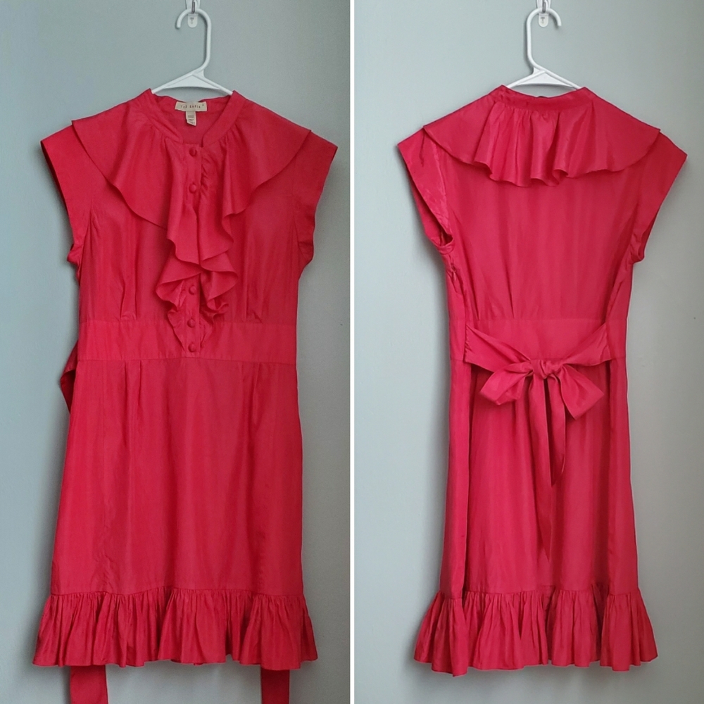 Ted Baker Pink Ruffle Midi Dress